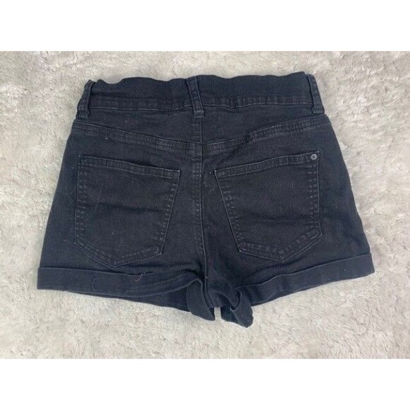 No Boundaries Size 7 Womens Shorts High Rise Black Stretch Cuff Hem Denim Jean - Picture 3 of 3